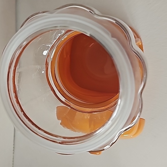 Halloween Candy Dish Orange & Clear Pumpkin Faux Gumball Machine Removable Top - Picture 8 of 11